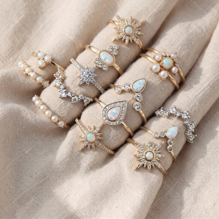 Boho-sormussetti – 8–12 sekalaista sormusta